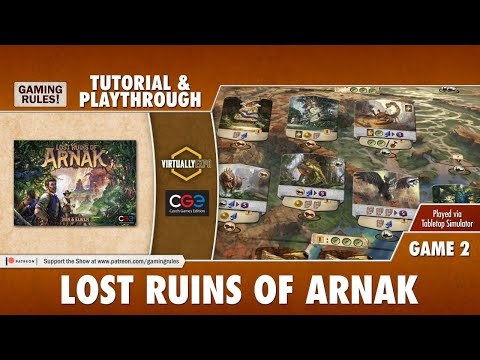 Lost Ruins of Arnak - Tutorial &amp; Playthrough for Virtually Expo - Game 2