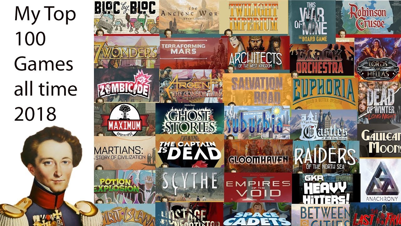 The top 100 games of all time - Boardgame Stories